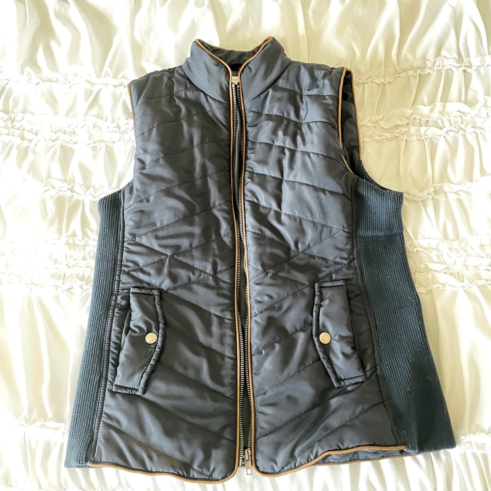 Grace & Lace Navy Puffer Vest